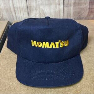 Vintage Komat'su Blue Trucker Snapback Hat Cap Komatsu New